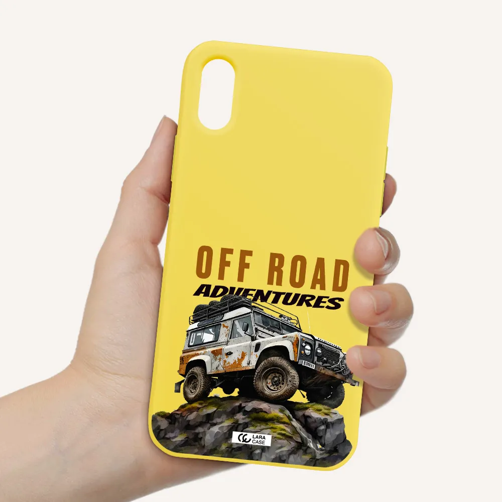 a car with rust on top Apple iPhone X Silicone canary yellow Case