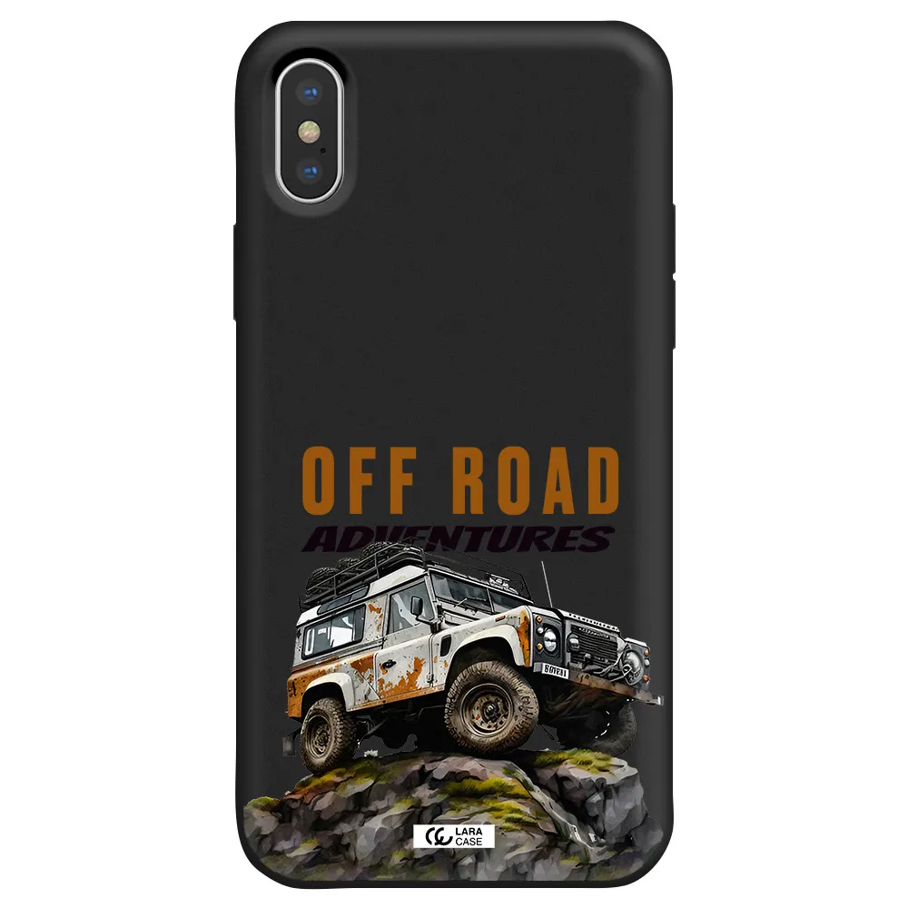 a car with rust on top Apple iPhone XS Silicone black Case