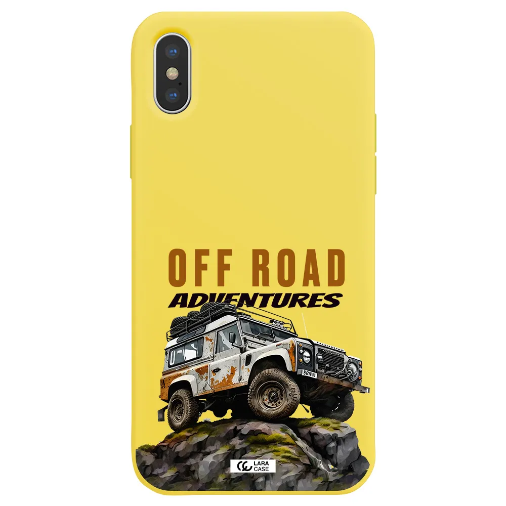 a car with rust on top Apple iPhone XS Silicone canary yellow Case