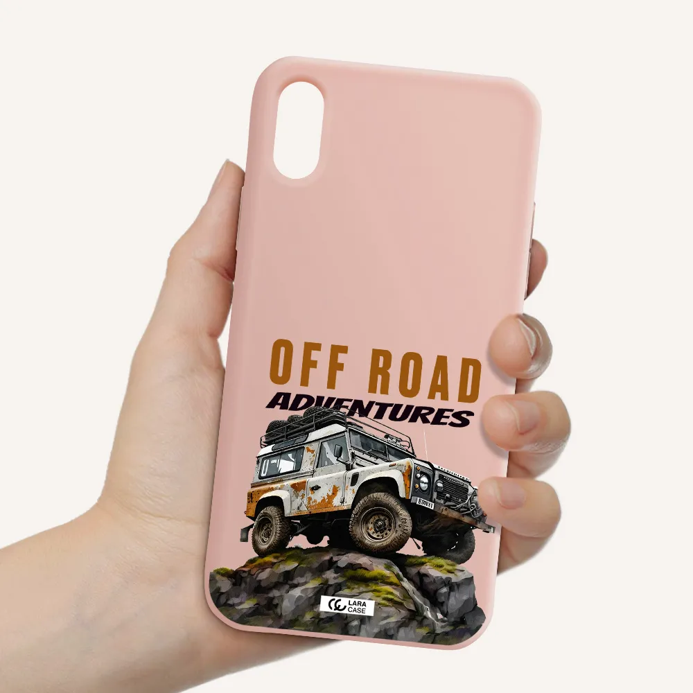 a car with rust on top Apple iPhone XS Silicone pastel pink Case