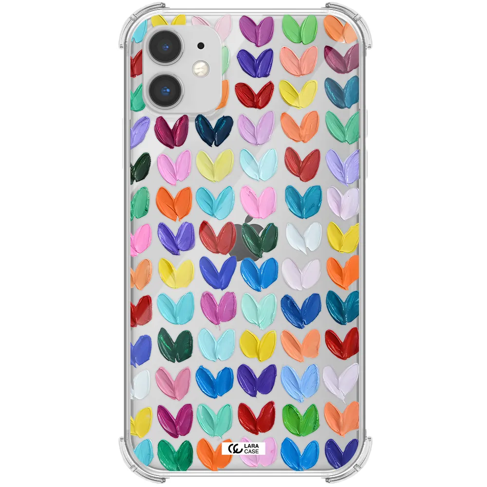 a close up of a color palette Apple iPhone 11 Clear PC Case