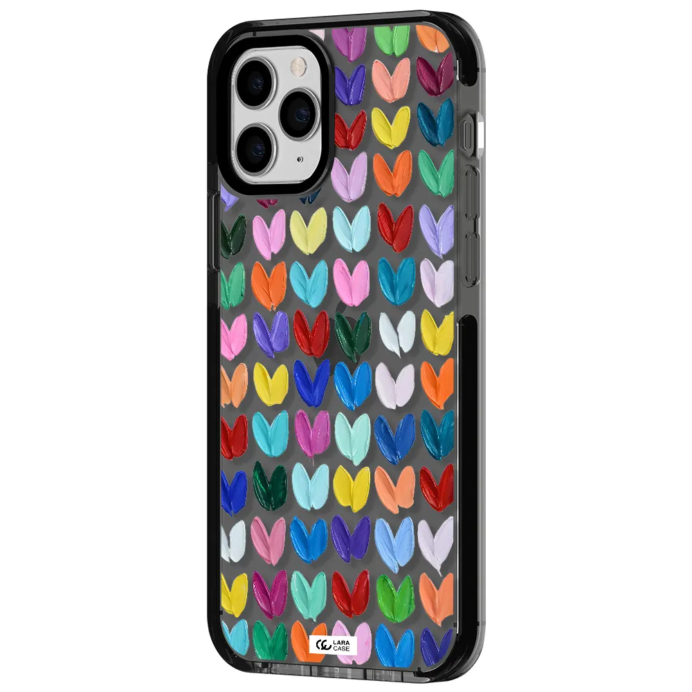 a close up of a color palette Apple iPhone 11 pro impact Smoke Black Case