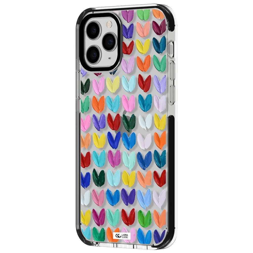 a close up of a color palette Apple iPhone 11 pro max impact black border Case