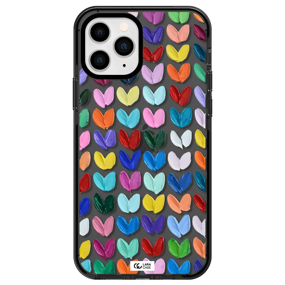 a close up of a color palette Apple iPhone 11 pro max impact Smoke Black Case