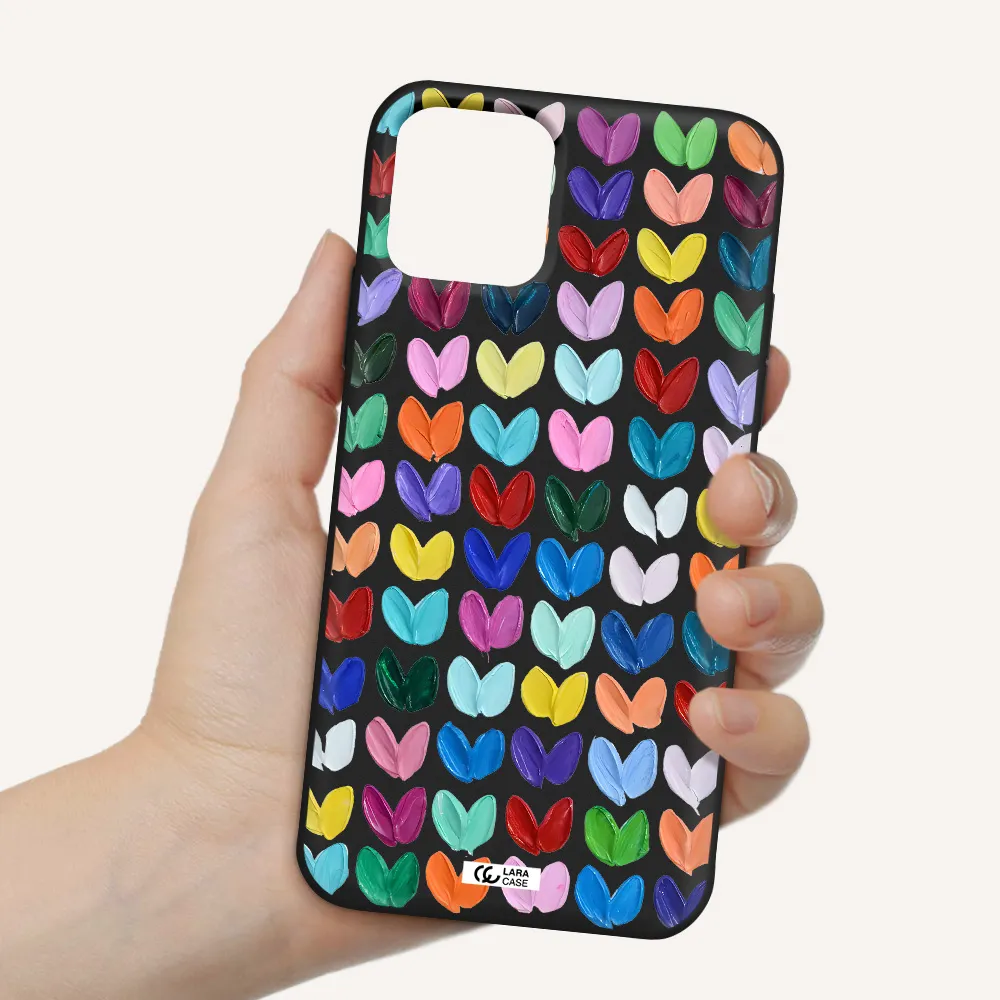 a close up of a color palette Apple iPhone 11 pro max Silicone black Case