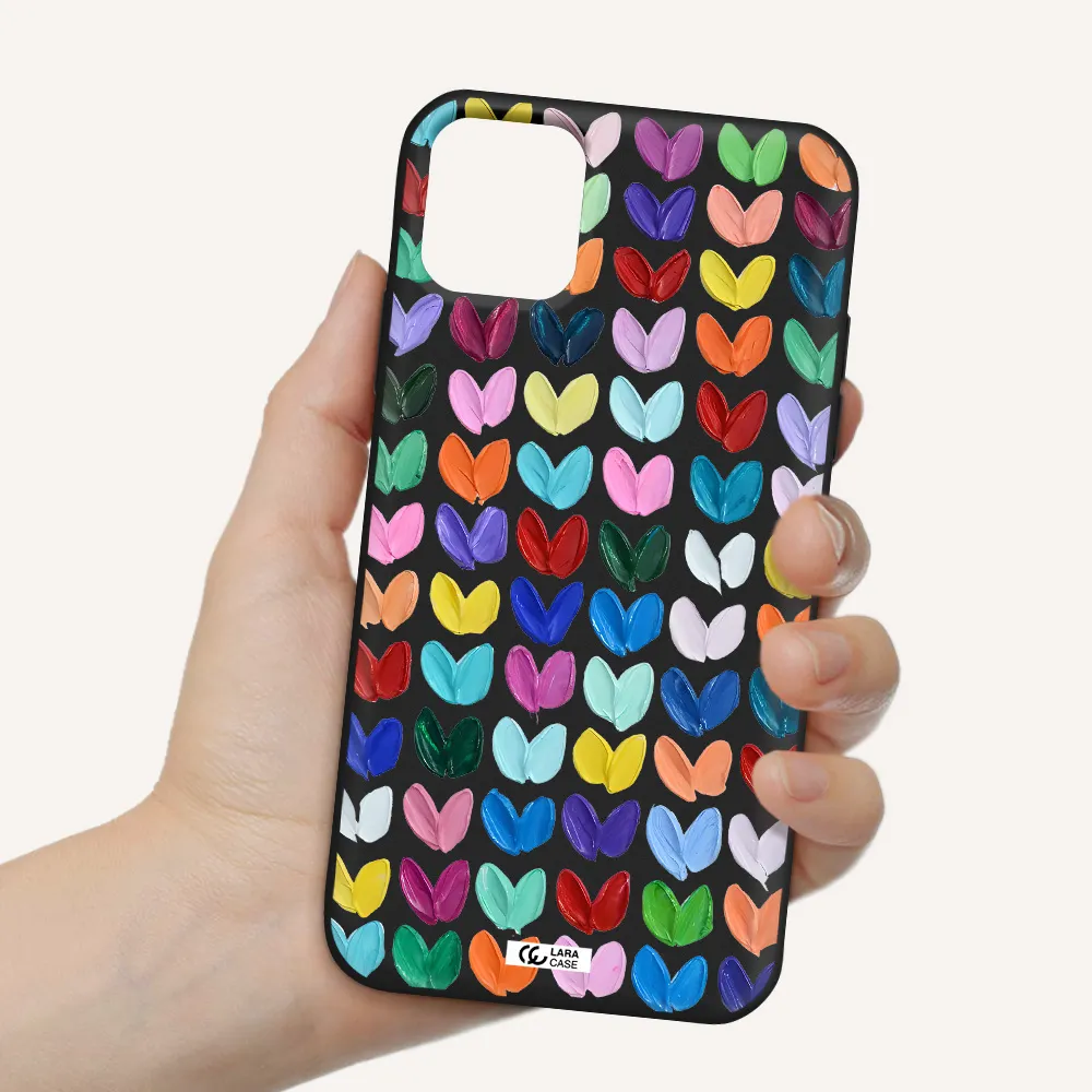 a close up of a color palette Apple iPhone 11 Silicone black Case