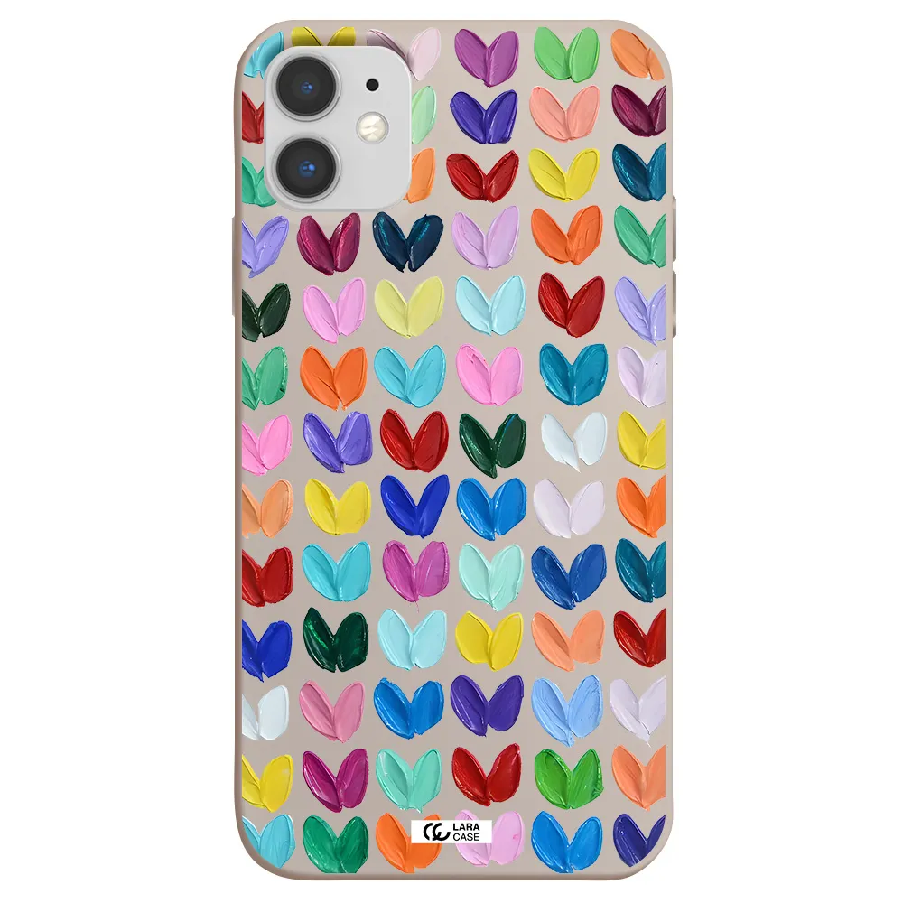 a close up of a color palette Apple iPhone 11 Silicone Stone Case