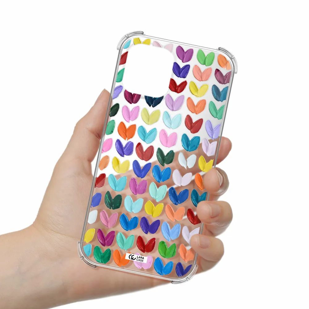 a close up of a color palette Apple iPhone 12 pro Clear PC Case