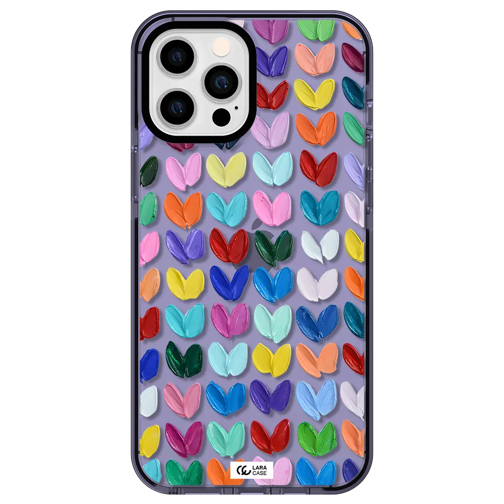 a close up of a color palette Apple iPhone 12 pro max impact Lilac Case