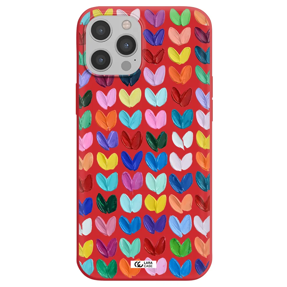 a close up of a color palette Apple iPhone 12 pro Silicone Imperial Red Case