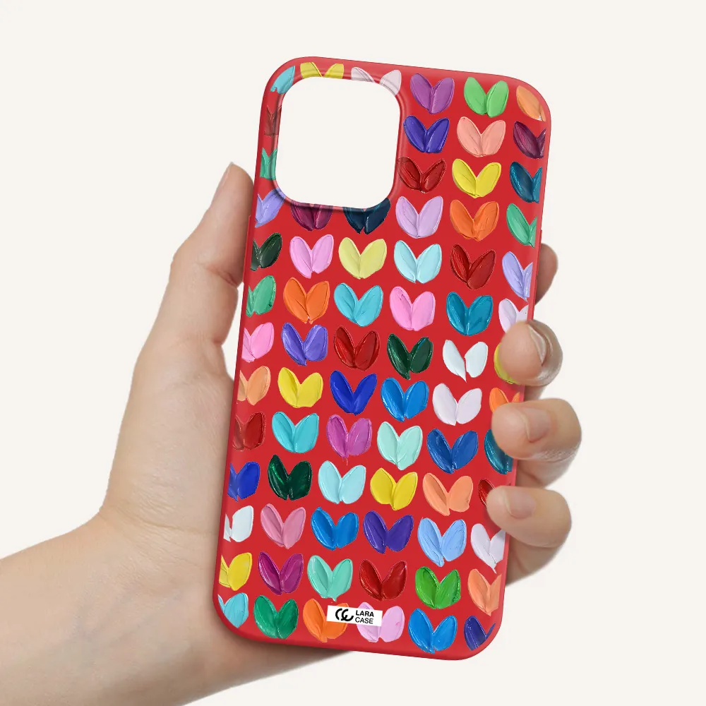 a close up of a color palette Apple iPhone 12 pro Silicone Imperial Red Case