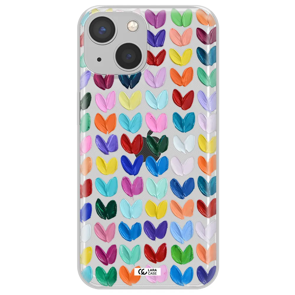 A Close Up Of A Color Palette Apple Iphone 13 Clear Tpu Case