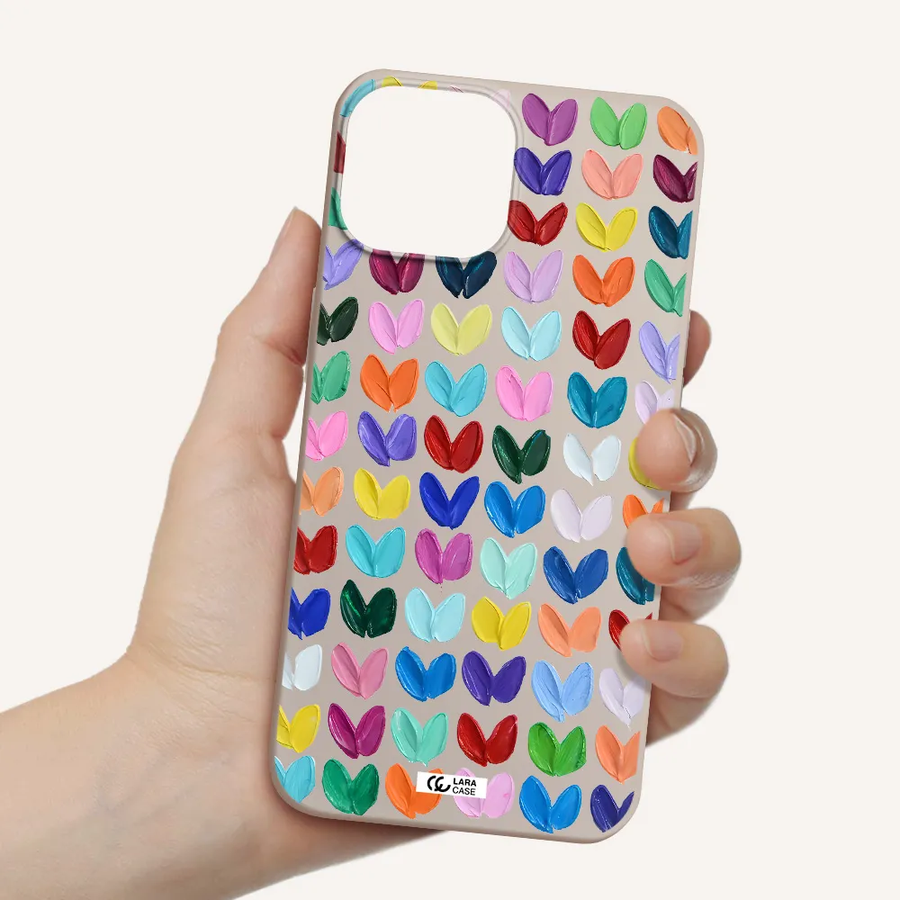 a close up of a color palette Apple iPhone 13 mini Silicone Stone Case