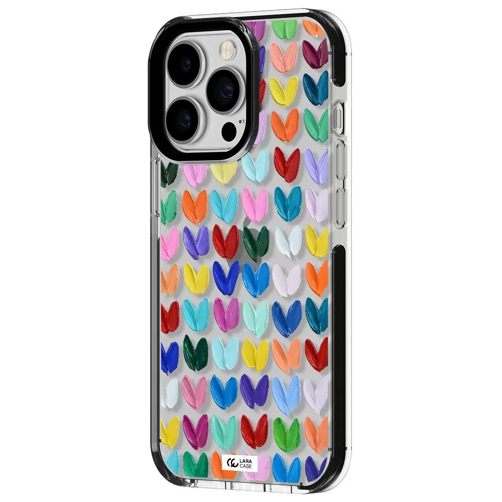 a close up of a color palette Apple iPhone 13 Pro impact black border Case