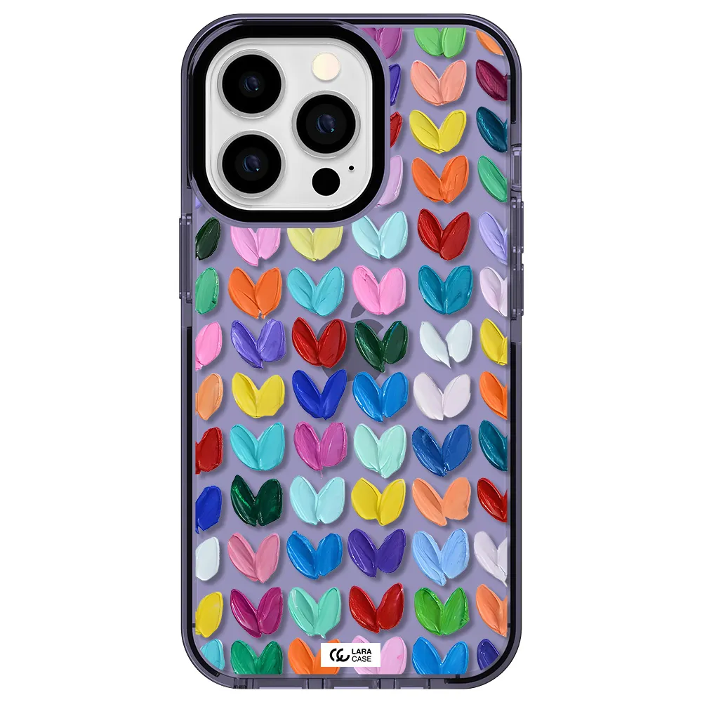 a close up of a color palette Apple iPhone 13 Pro impact Lilac Case