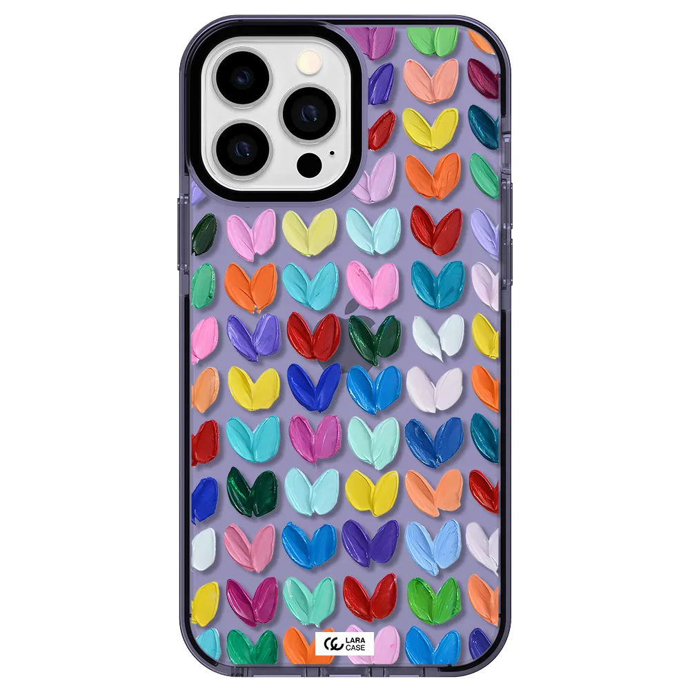 a close up of a color palette Apple iPhone 13 Pro Max impact Lilac Case
