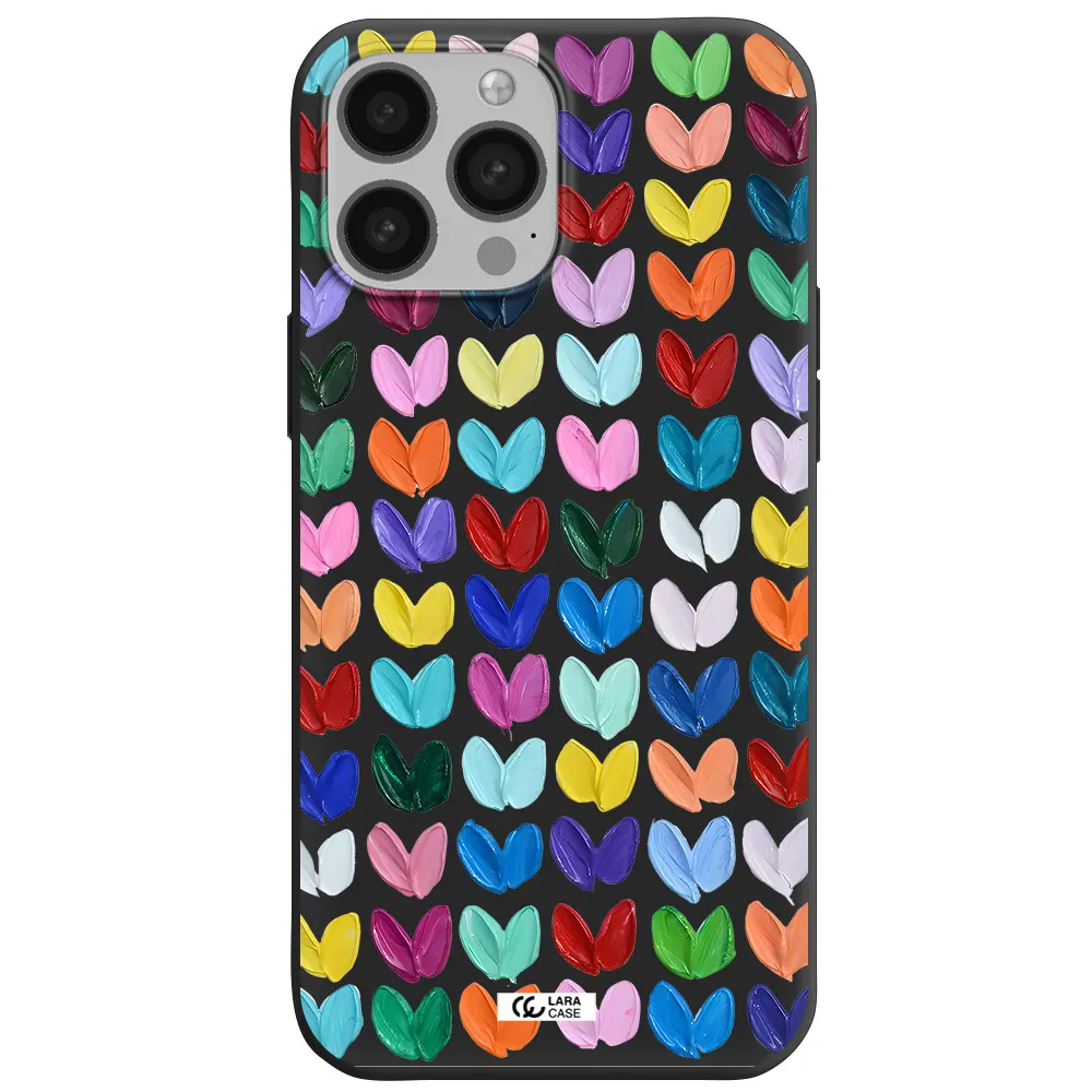 a close up of a color palette Apple iPhone 13 Pro Max Silicone black Case