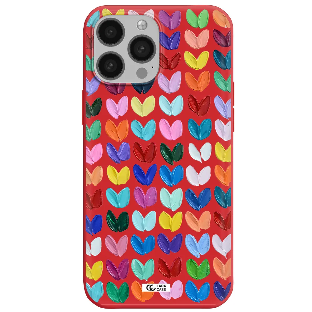 a close up of a color palette Apple iPhone 13 Pro Max Silicone Imperial Red Case