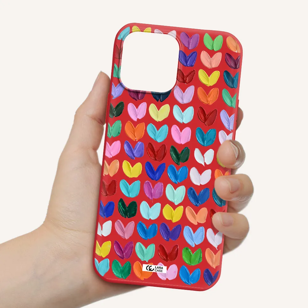 a close up of a color palette Apple iPhone 13 Pro Max Silicone Imperial Red Case