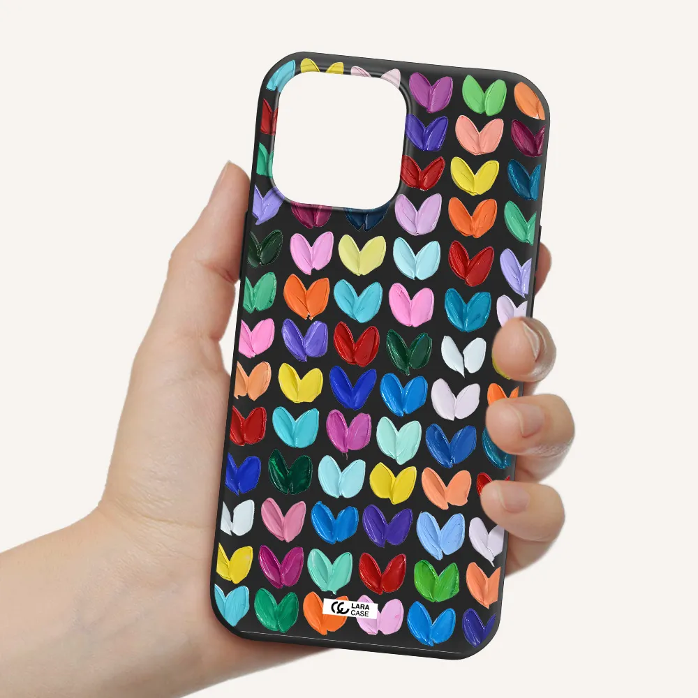 a close up of a color palette Apple iPhone 13 Pro Silicone black Case