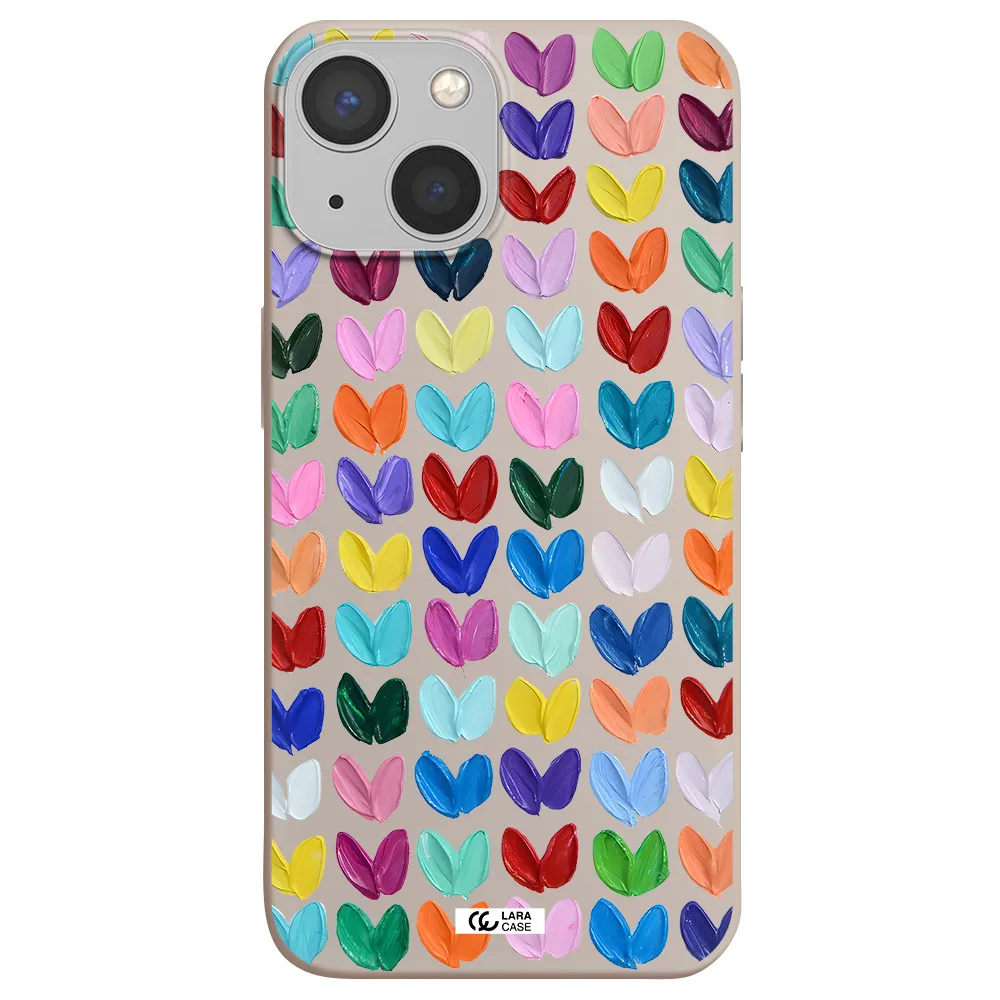 a close up of a color palette Apple iPhone 13 Silicone Stone Case