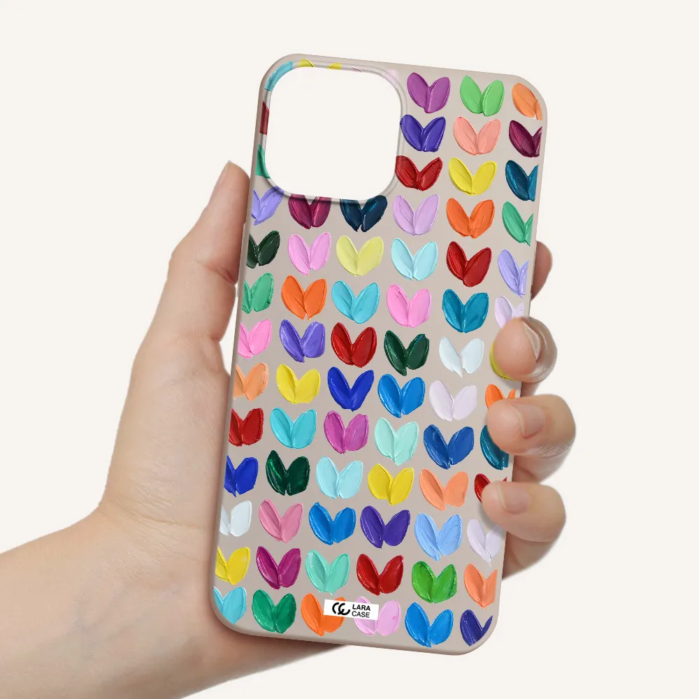 a close up of a color palette Apple iPhone 13 Silicone Stone Case