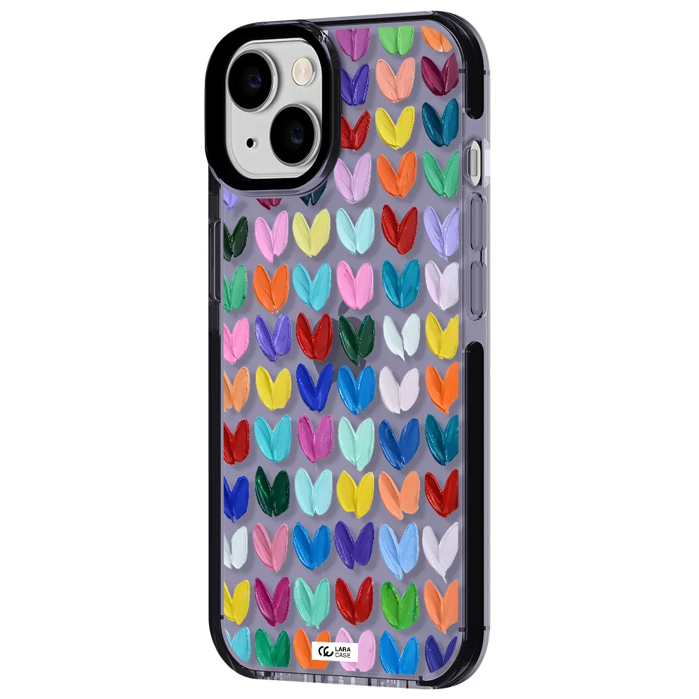 a close up of a color palette Apple iPhone 14 impact Lilac Case