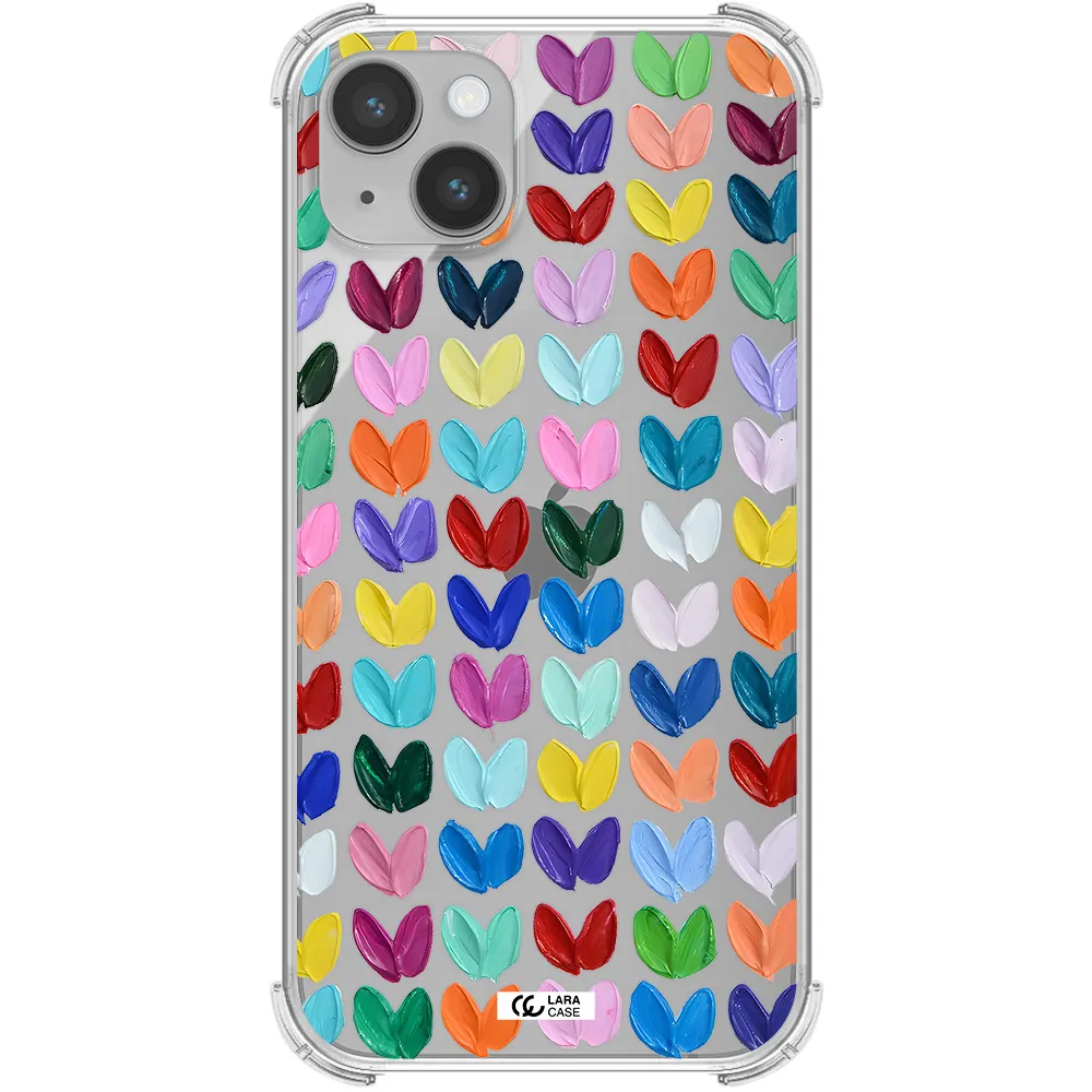 a close up of a color palette Apple iPhone 14 plus Clear PC Case