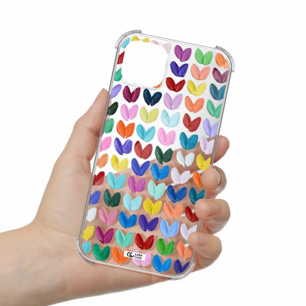 a close up of a color palette Apple iPhone 14 plus Clear PC Case