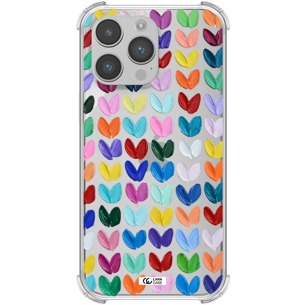 a close up of a color palette Apple iPhone 14 pro Clear PC Case