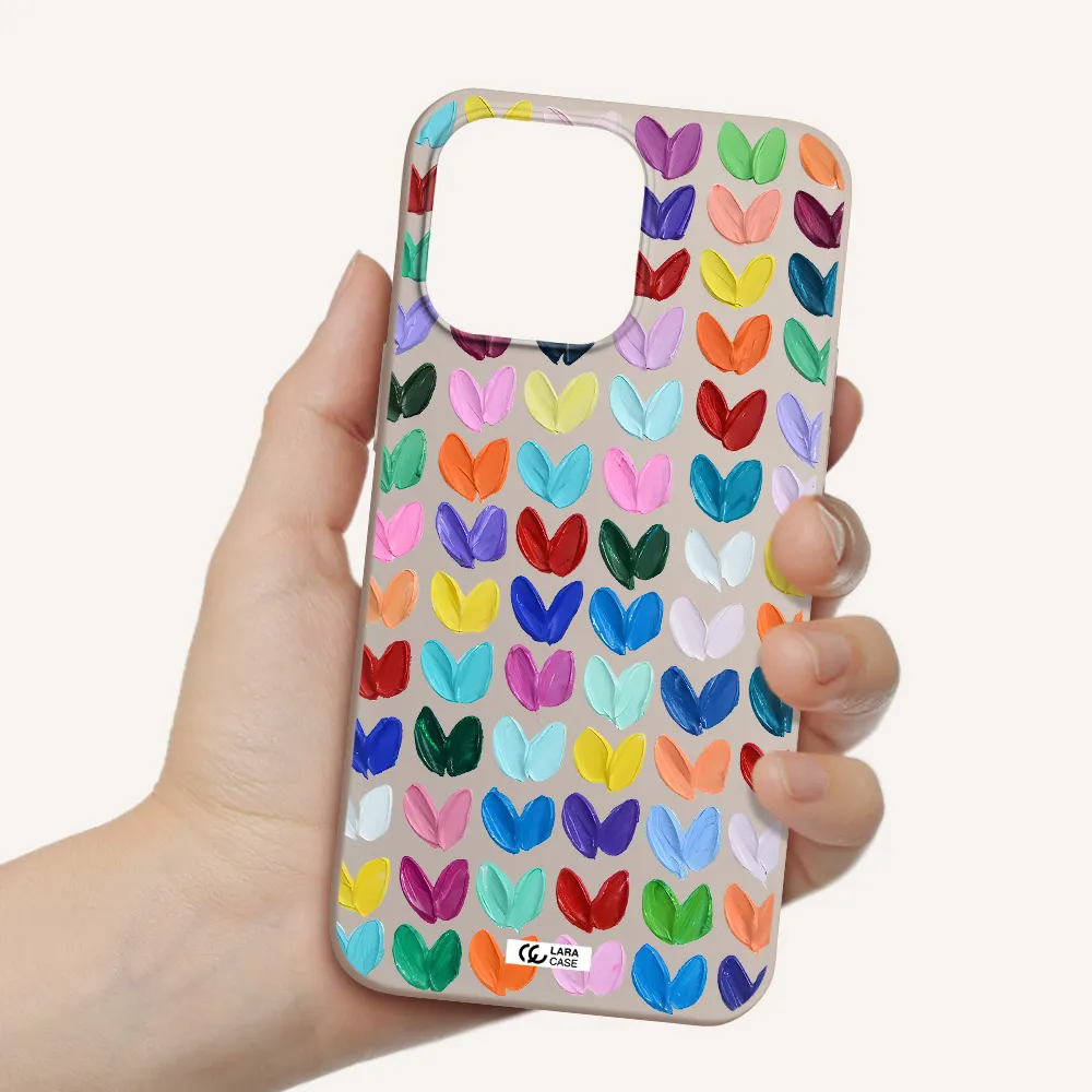 a close up of a color palette Apple iPhone 14 pro max Silicone Stone Case