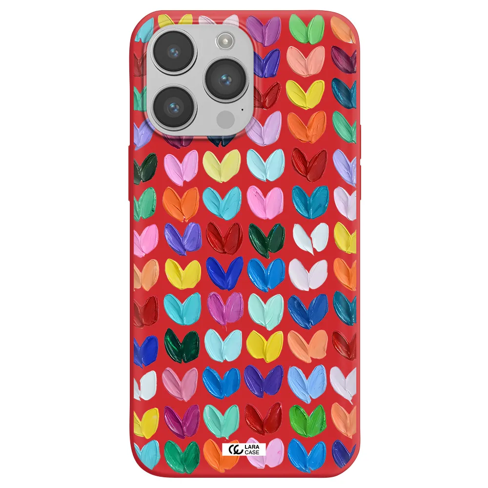 a close up of a color palette Apple iPhone 14 pro Silicone Imperial Red Case