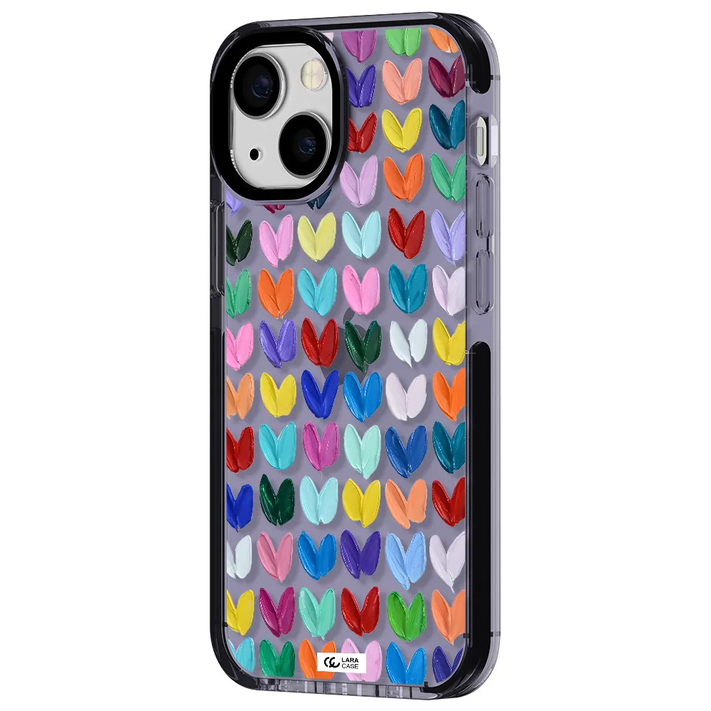 a close up of a color palette Apple iPhone 15 impact Lilac Case