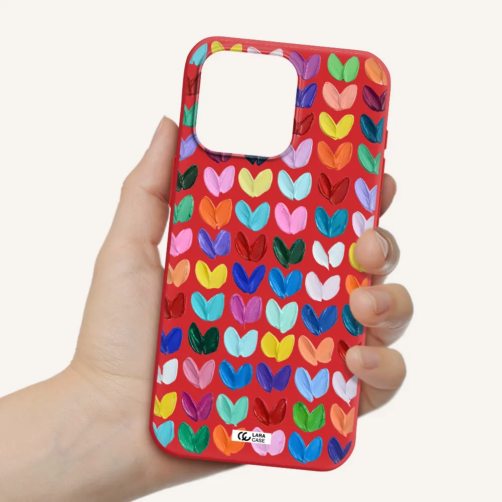 A Close Up Of A Color Palette Apple Iphone 15 Pro Max Silicone Imperial Red Case