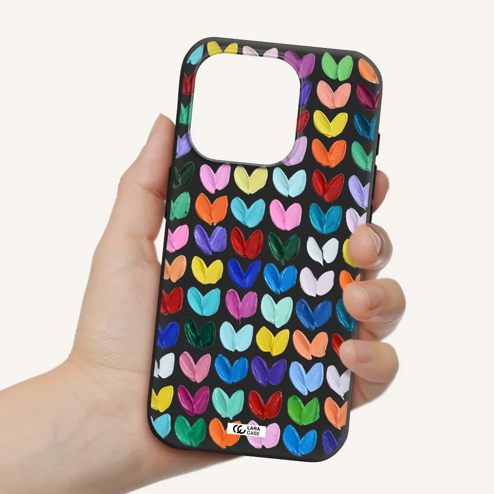 A Close Up Of A Color Palette Apple Iphone 15 Pro Silicone Black Case