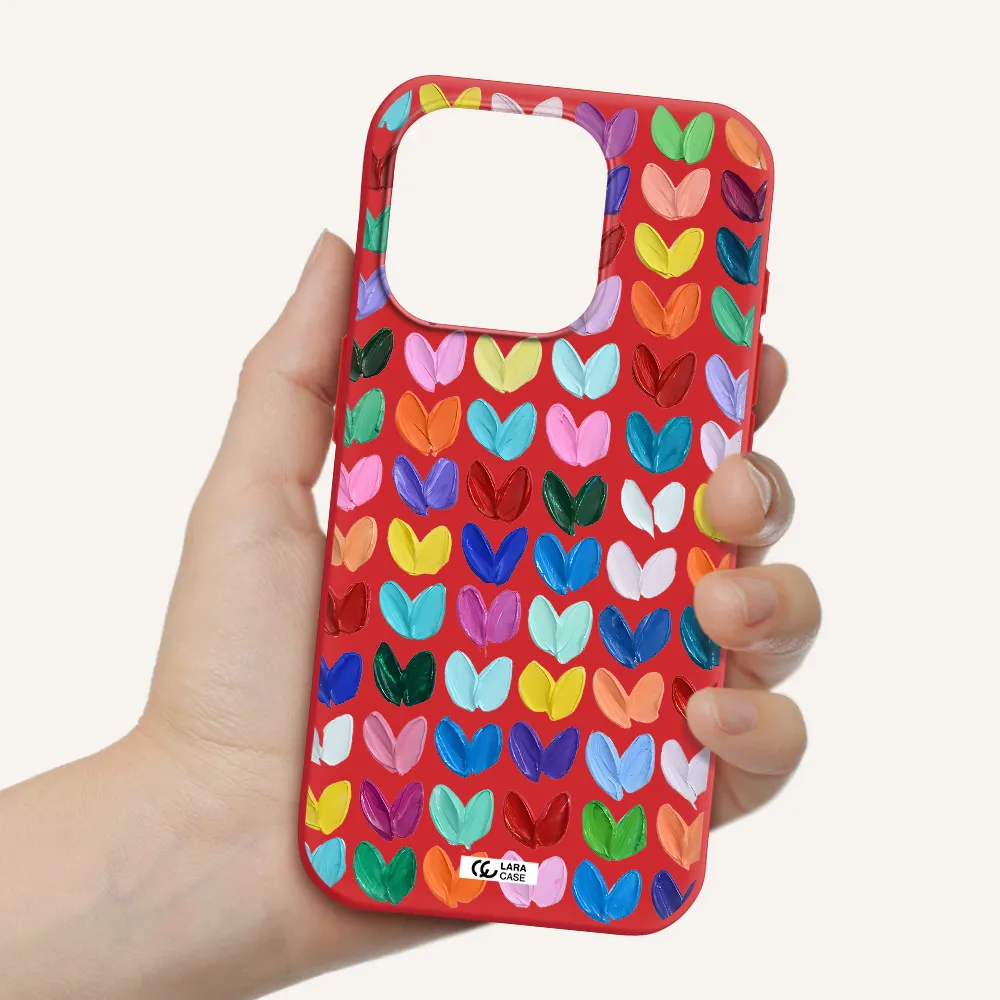 A Close Up Of A Color Palette Apple Iphone 15 Pro Silicone Imperial Red Case