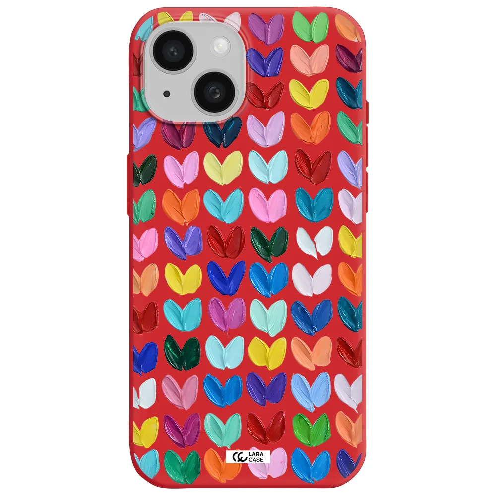 A Close Up Of A Color Palette Apple Iphone 15 Silicone Imperial Red Case