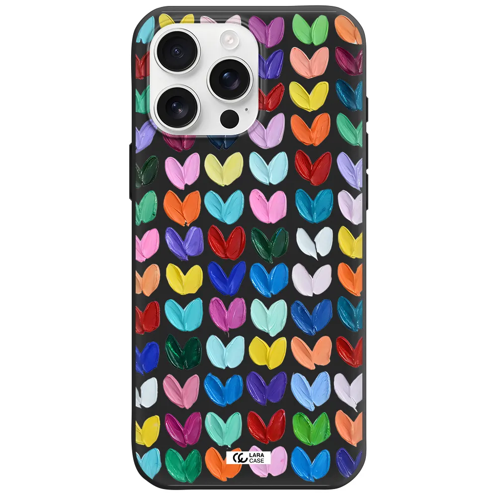 A Close Up Of A Color Palette Apple Iphone 16 Pro Max Silicone Black Case