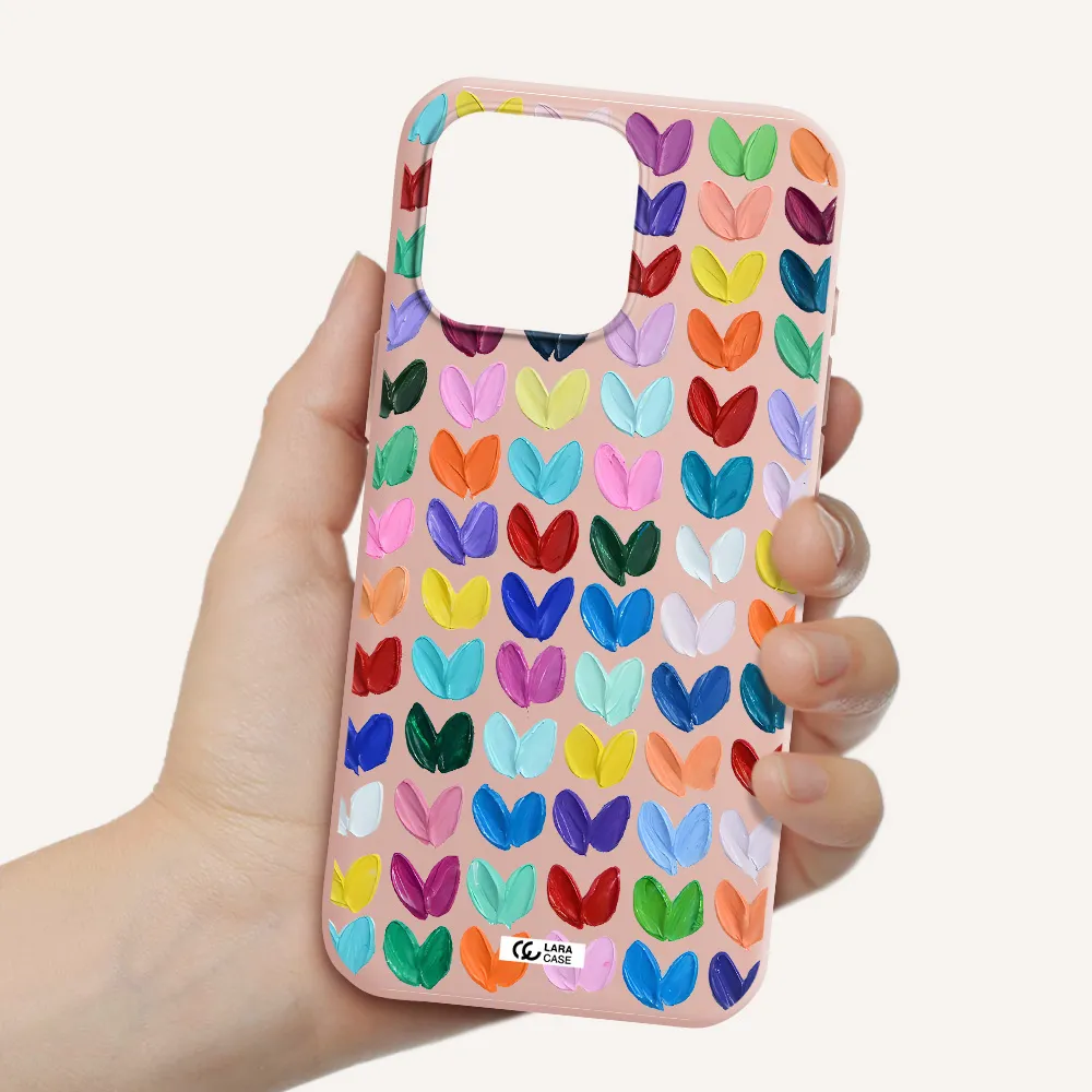 A Close Up Of A Color Palette Apple Iphone 16 Pro Max Silicone Pastel Pink Case