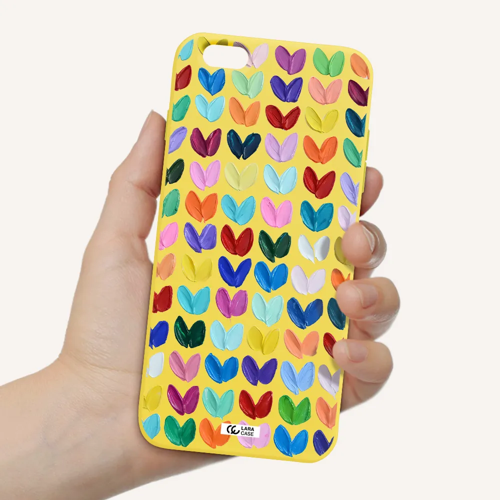 a close up of a color palette Apple iPhone 6 plus Silicone canary yellow Case