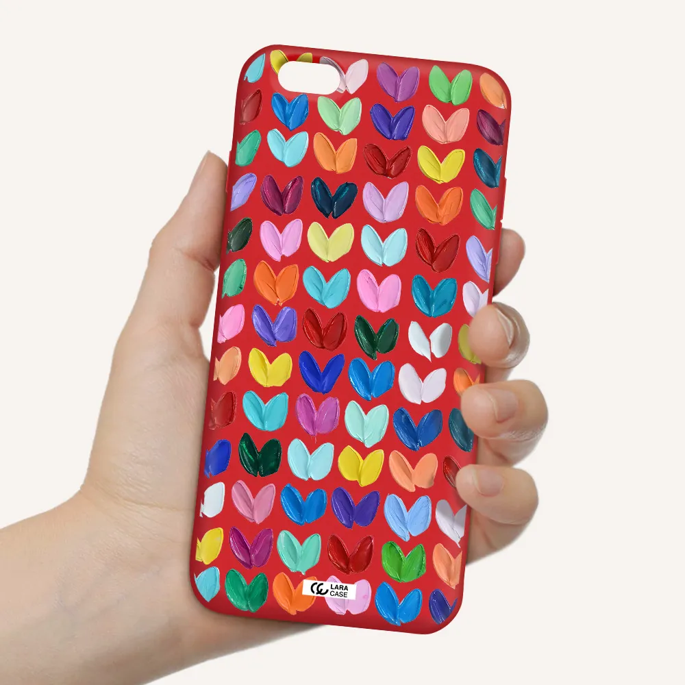 a close up of a color palette Apple iPhone 6 plus Silicone Imperial Red Case