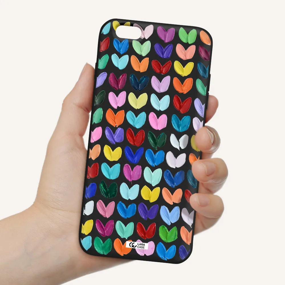 a close up of a color palette Apple iPhone 6 s plus Silicone black Case