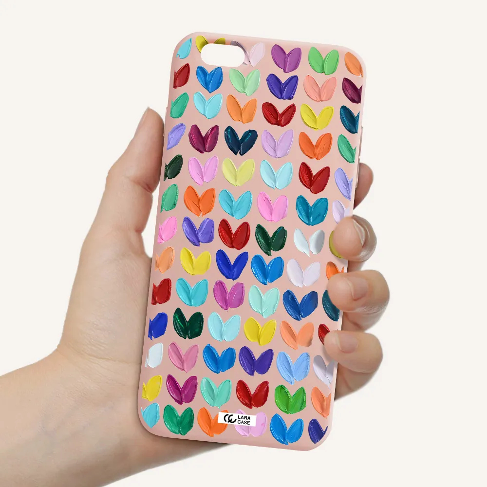 a close up of a color palette Apple iPhone 6 s plus Silicone pastel pink Case