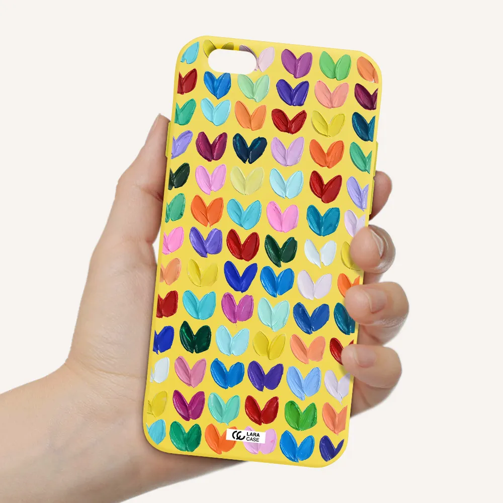 a close up of a color palette Apple iPhone 6 Silicone canary yellow Case