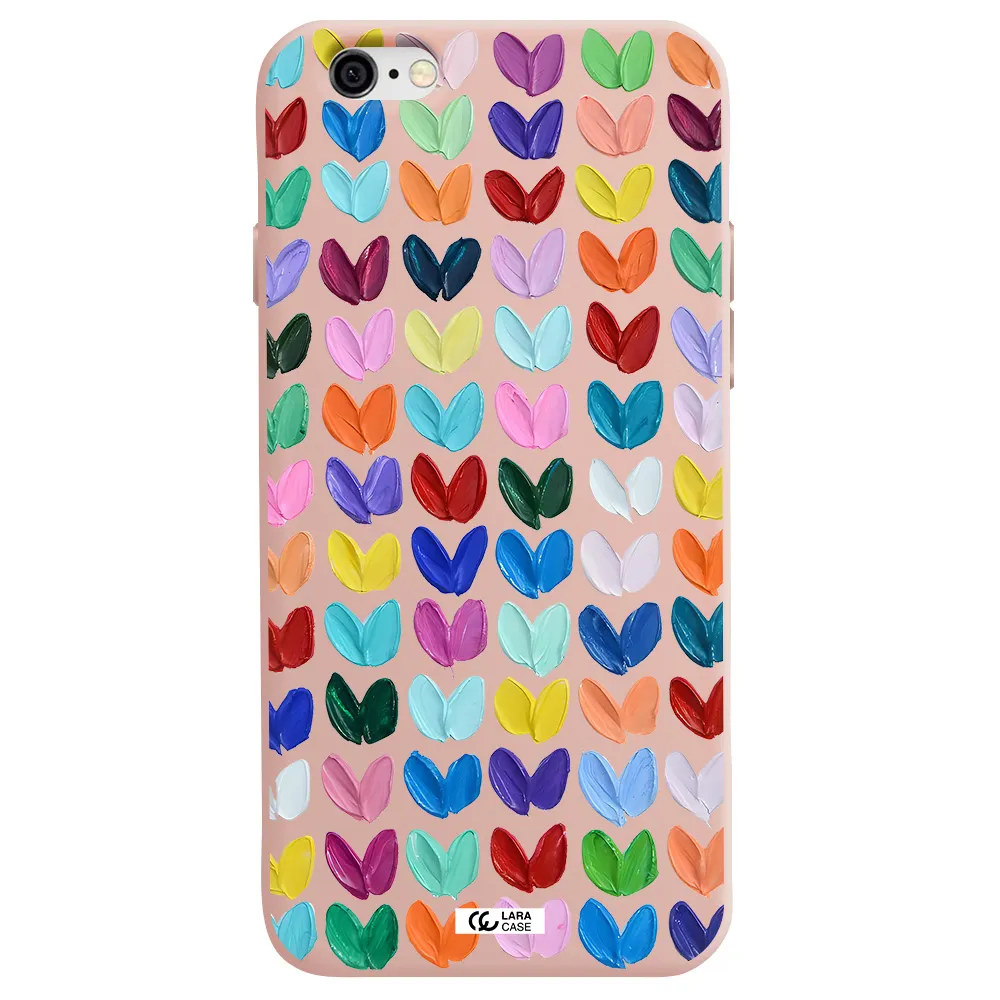 a close up of a color palette Apple iPhone 6 Silicone pastel pink Case