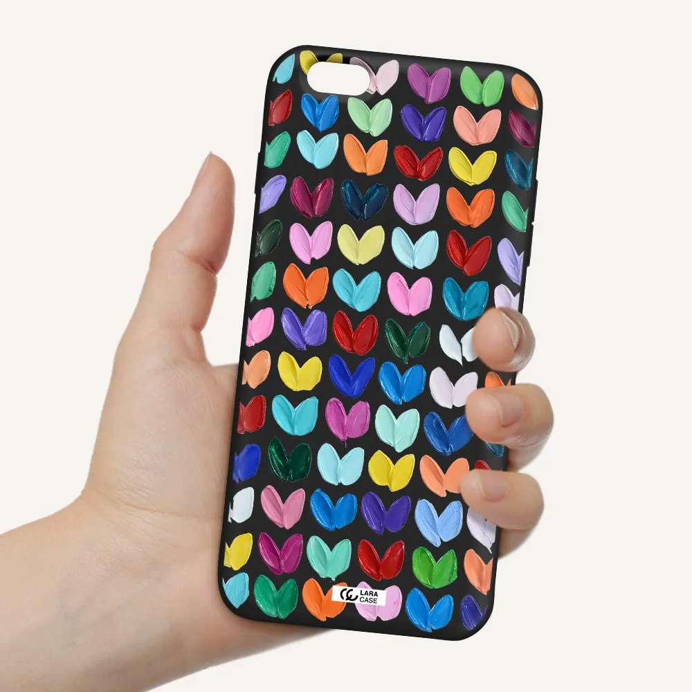 a close up of a color palette Apple iPhone 6S Silicone black Case