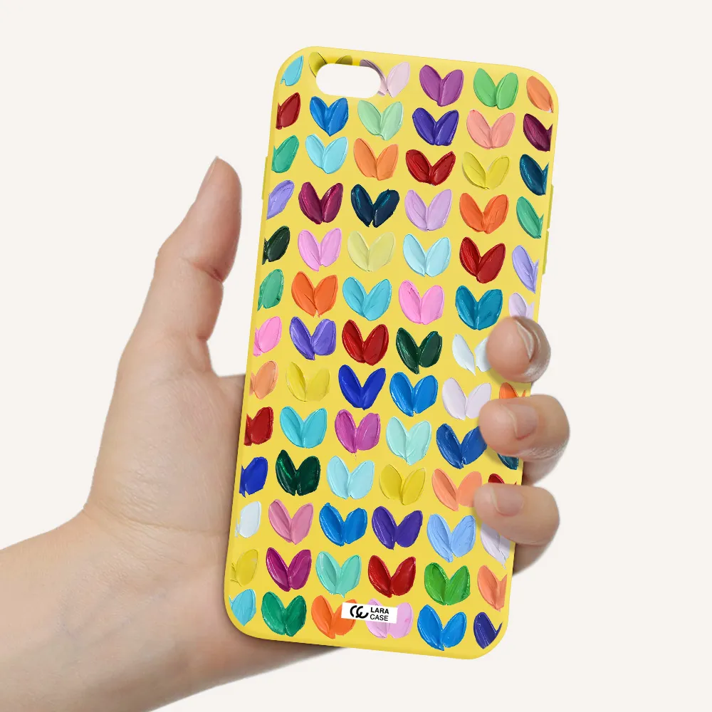 a close up of a color palette Apple iPhone 6S Silicone canary yellow Case