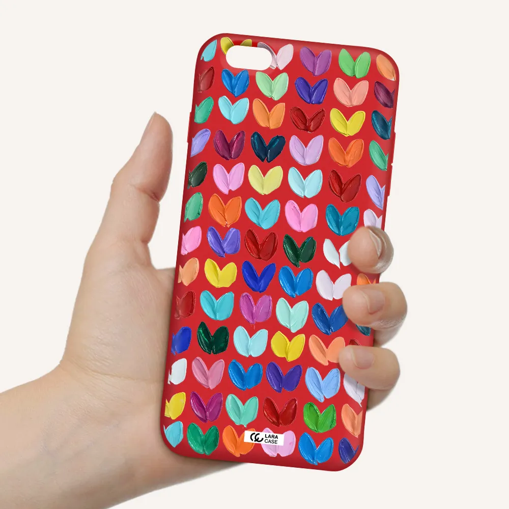 a close up of a color palette Apple iPhone 6S Silicone Imperial Red Case