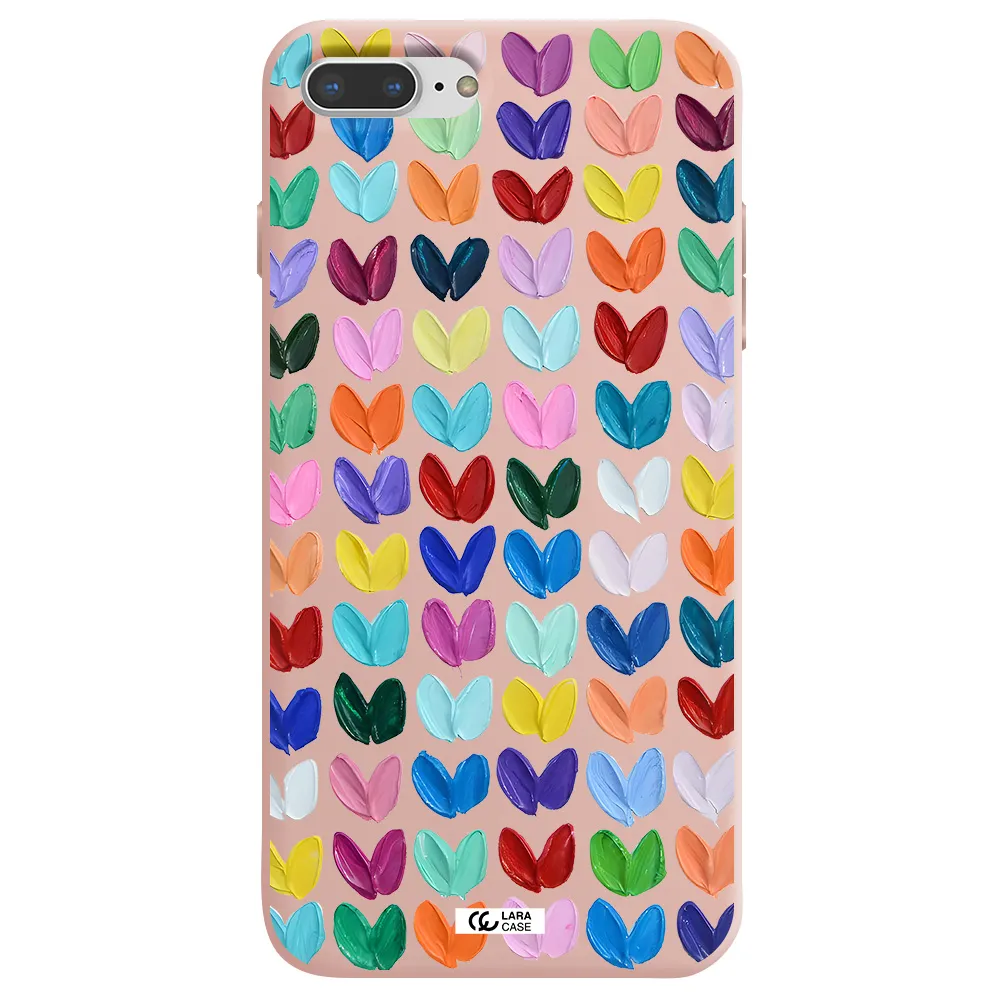 a close up of a color palette Apple iPhone 7 plus Silicone pastel pink Case