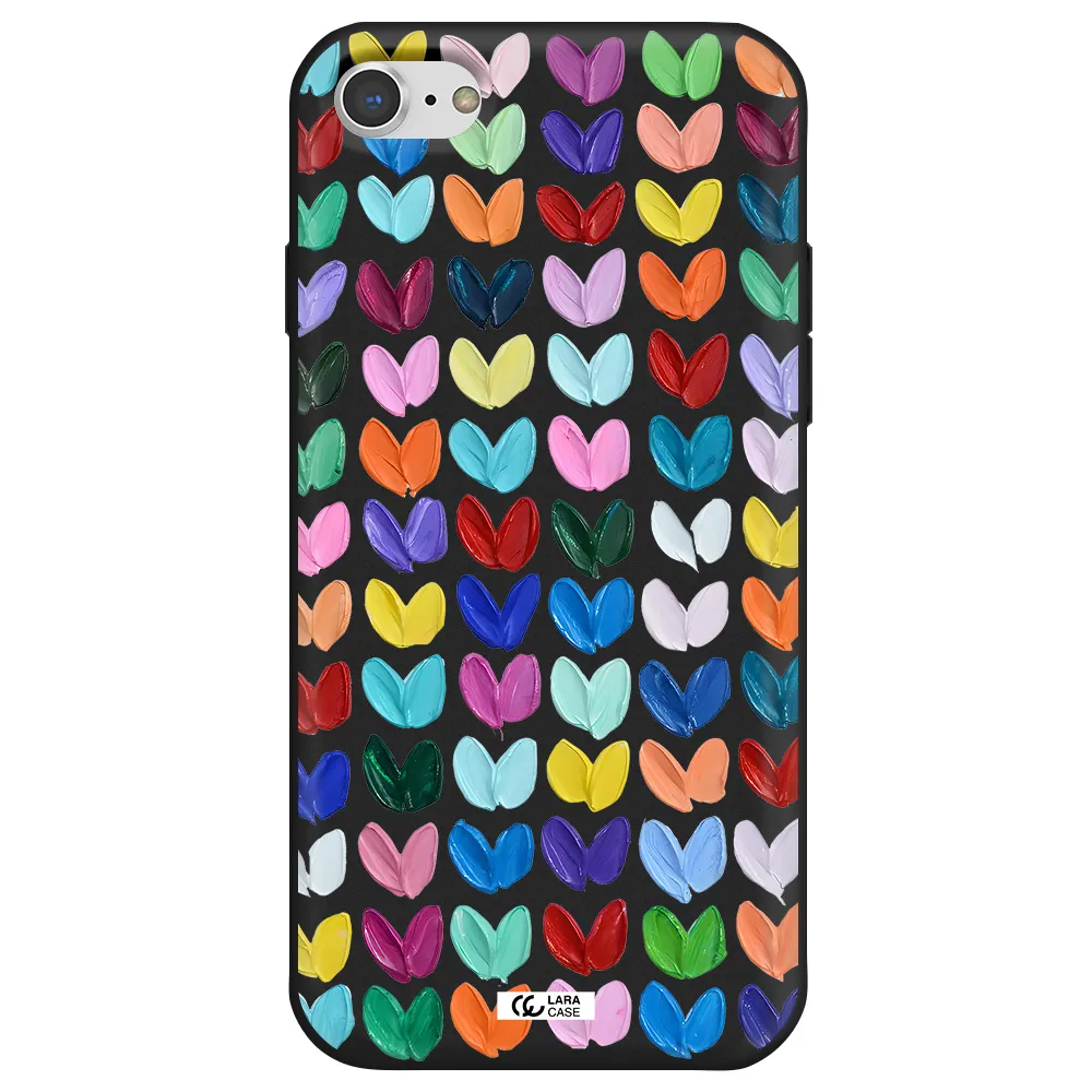 a close up of a color palette Apple iPhone 7 Silicone black Case